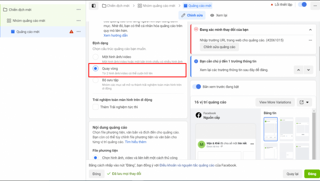 Cách tạo quảng cáo vòng quay trên facebook