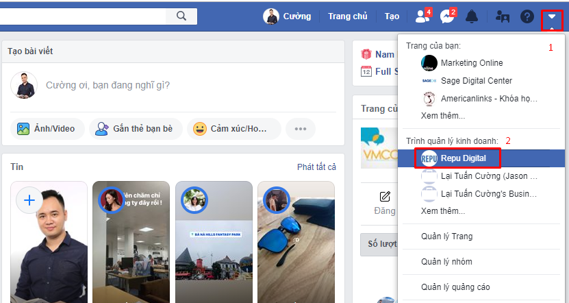 Tài khoản quảng cáo quảng cáo trên Facebook- Facebook Business