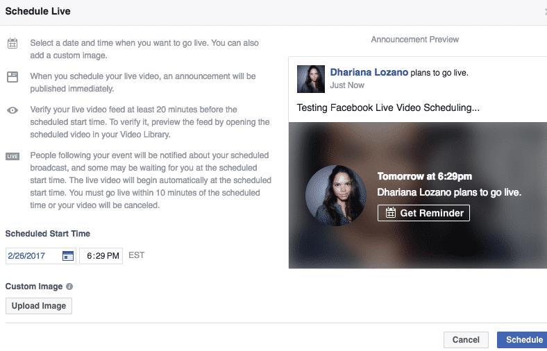 Why do we need to schedule a livestream on Facebook?