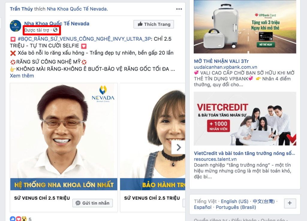 chạy quảng cáo facebook cho khách hàng