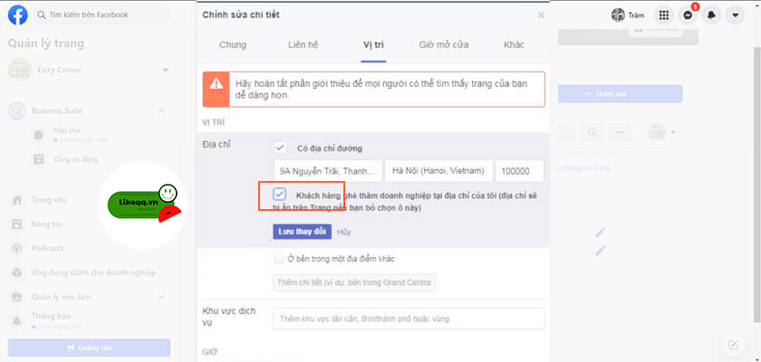 Cách thêm hồ sơ doanh nghiệp trên facebook