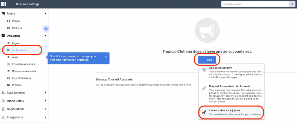 How to add an ad account to Business Manager