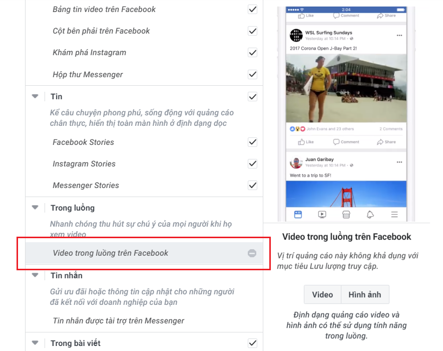 Tìm hiểu về quảng cáo trong luồng trên facebook