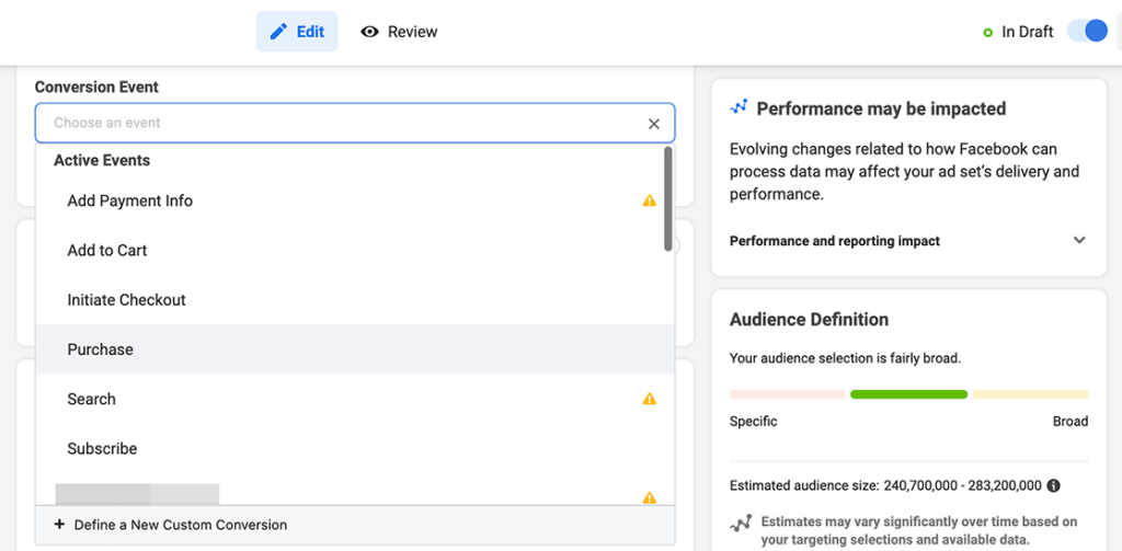 Why should you apply event parameters to Facebook ads?