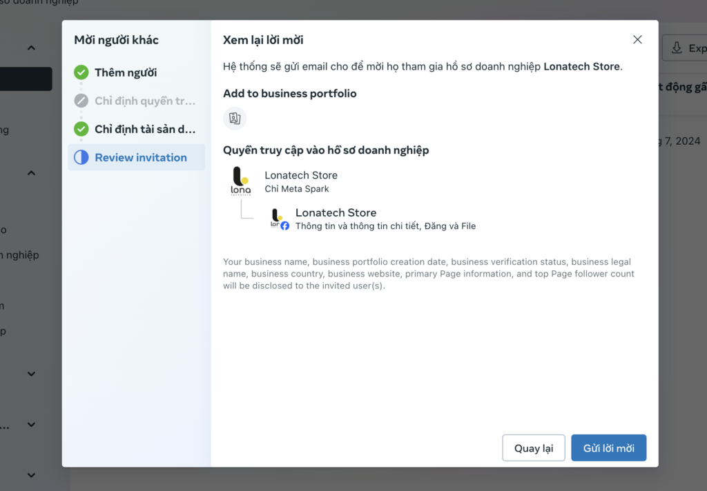 Cách tạo lời mời làm việc trên facebook trong Meta Business Suite