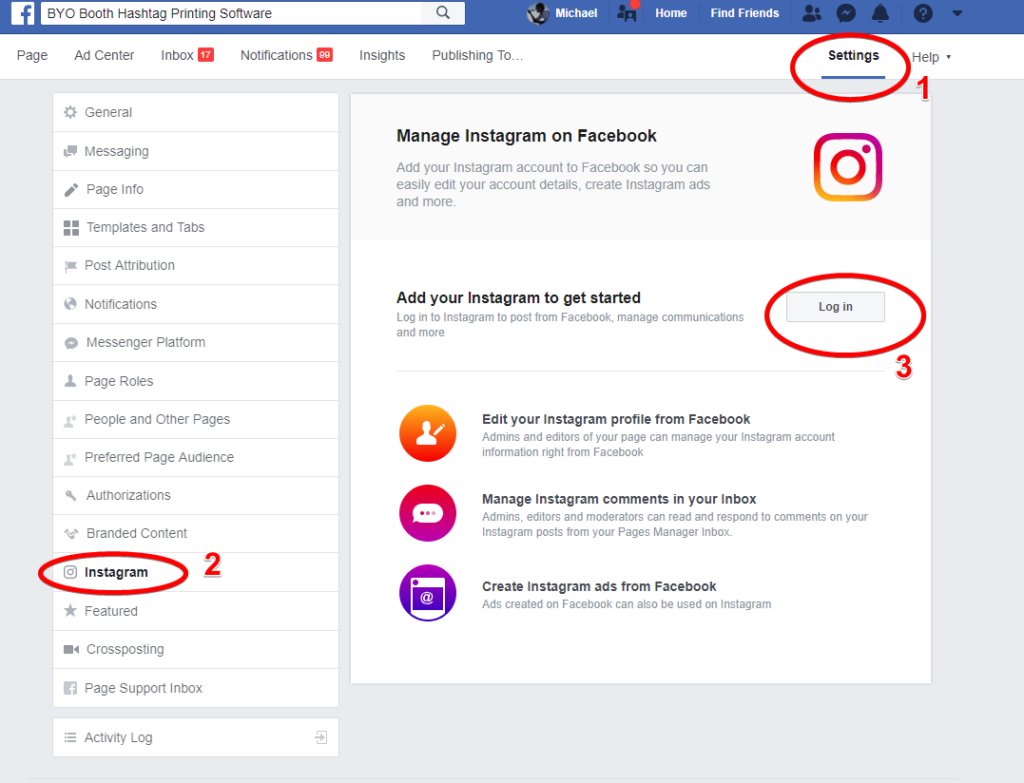 How to link facebook ad account to Instagram