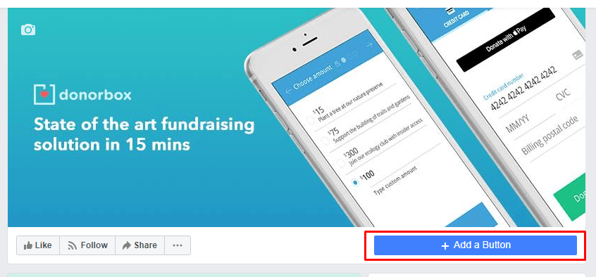 How to add donate button to facebook post