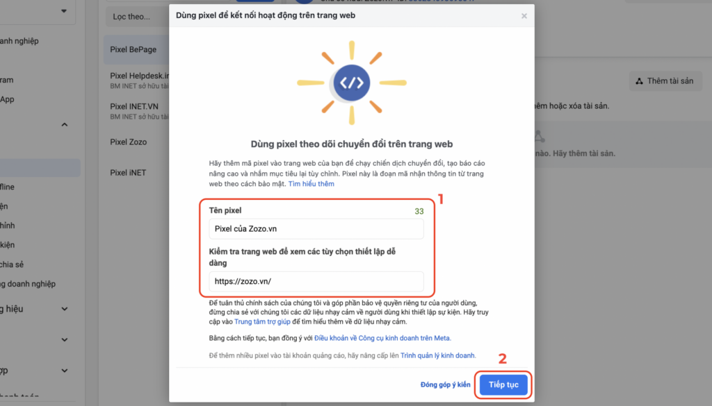 Hướng dẫn lấy mã Pixel Facebook để cài vào website